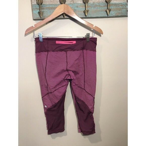 Lululemon Run For Your Life Crop Pant Hyper Stripe - Picture 9 of 12